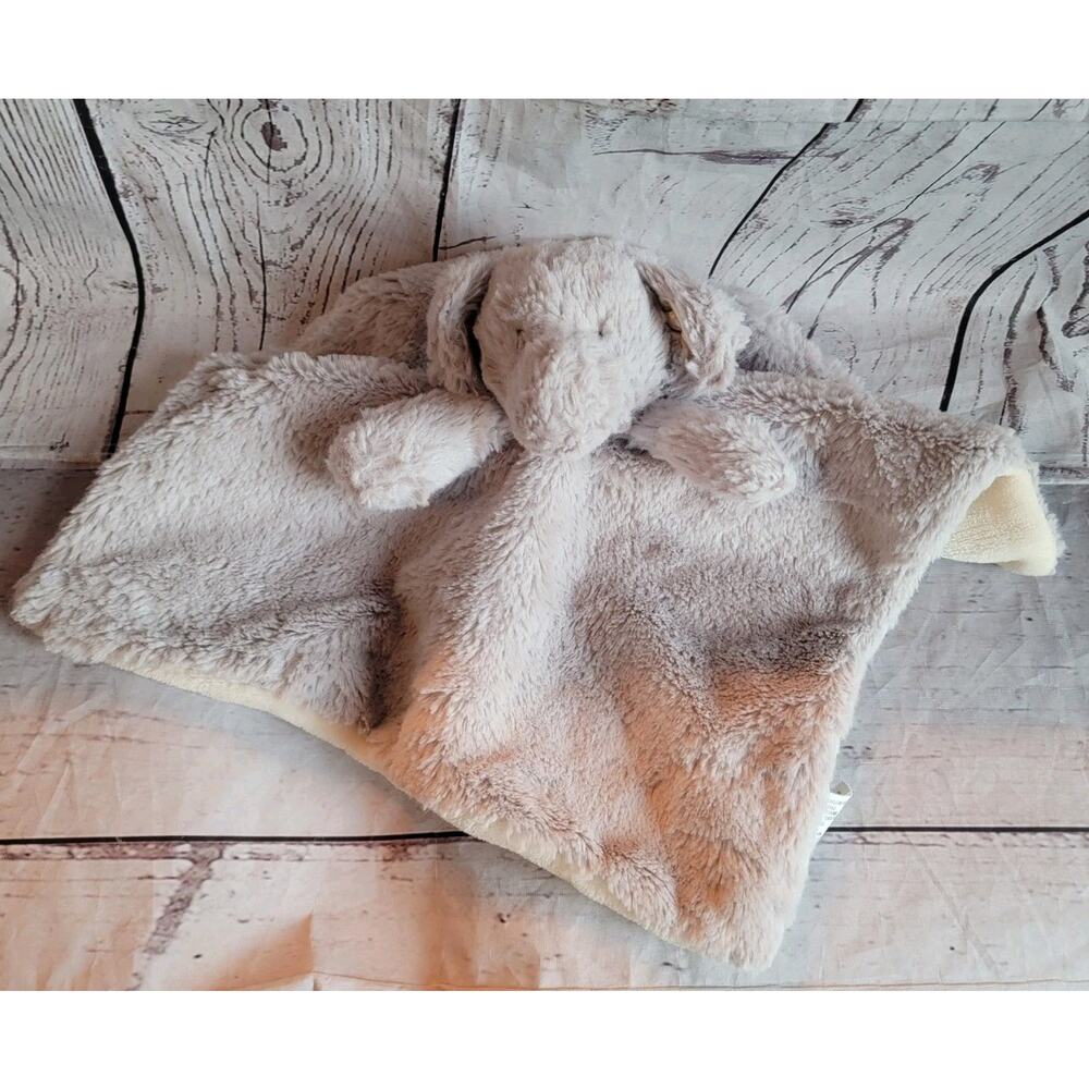 Kellytoy Elephant Security Blanket Baby Lovey Rattle Gray Plush Luxe Satin Ear